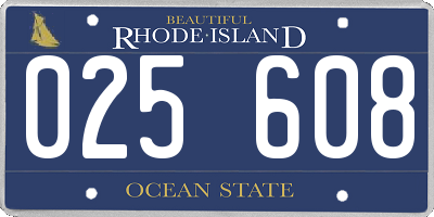 RI license plate 025608