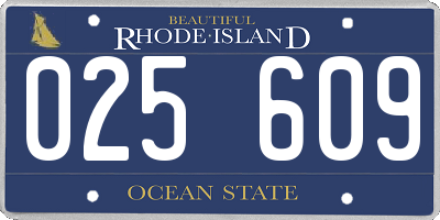 RI license plate 025609
