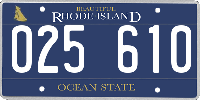 RI license plate 025610