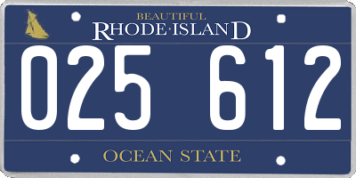 RI license plate 025612