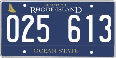 RI license plate 025613
