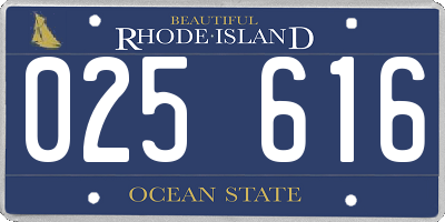 RI license plate 025616