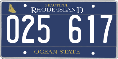 RI license plate 025617