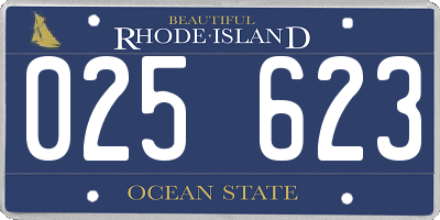RI license plate 025623