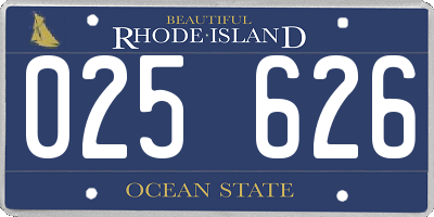 RI license plate 025626