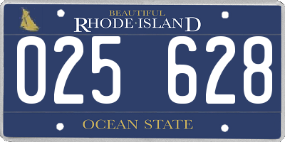RI license plate 025628