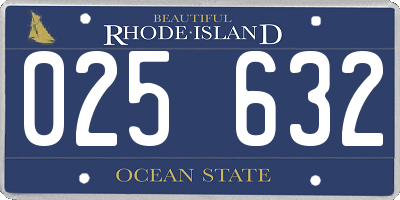 RI license plate 025632