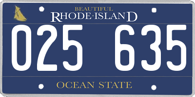 RI license plate 025635