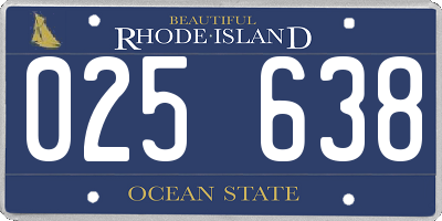 RI license plate 025638