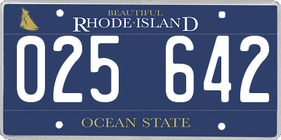 RI license plate 025642