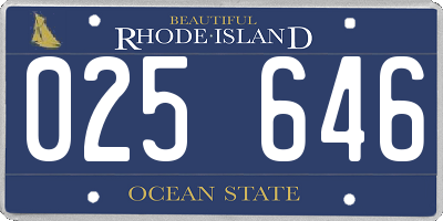 RI license plate 025646