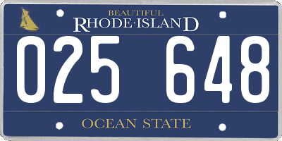 RI license plate 025648