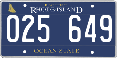 RI license plate 025649