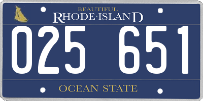 RI license plate 025651