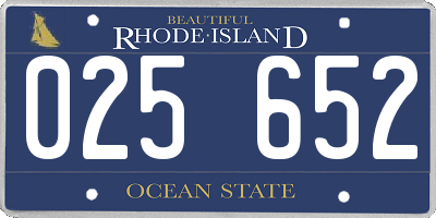 RI license plate 025652