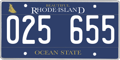 RI license plate 025655