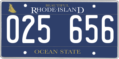 RI license plate 025656