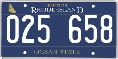 RI license plate 025658