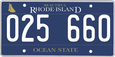 RI license plate 025660