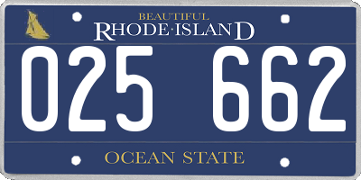 RI license plate 025662