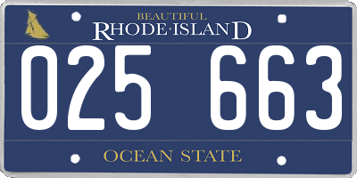 RI license plate 025663