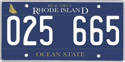 RI license plate 025665