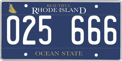 RI license plate 025666
