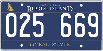 RI license plate 025669