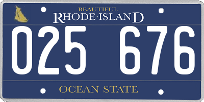 RI license plate 025676