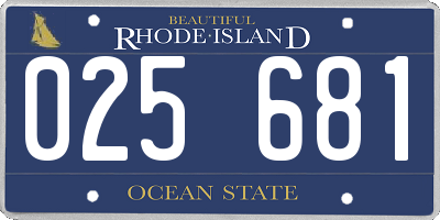 RI license plate 025681