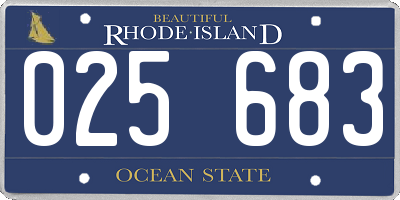 RI license plate 025683