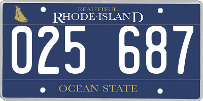 RI license plate 025687