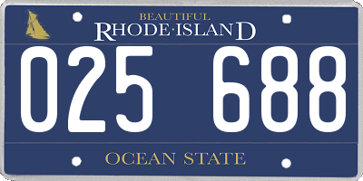 RI license plate 025688