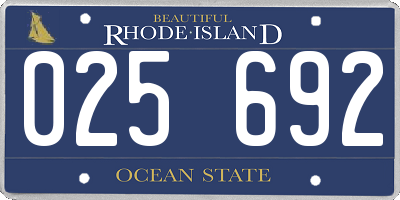 RI license plate 025692