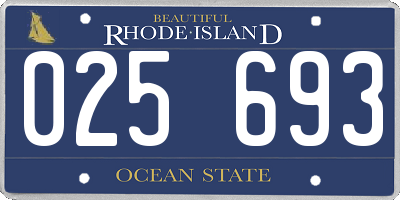 RI license plate 025693