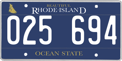 RI license plate 025694