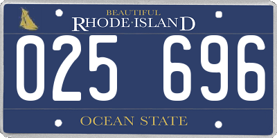 RI license plate 025696