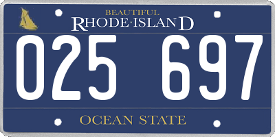 RI license plate 025697