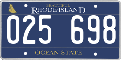 RI license plate 025698