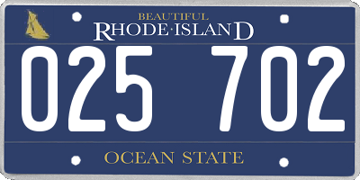 RI license plate 025702