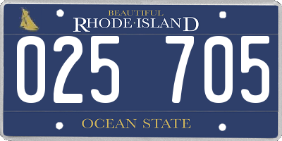 RI license plate 025705