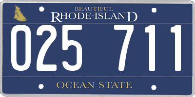 RI license plate 025711