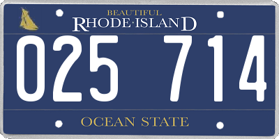 RI license plate 025714