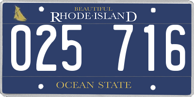 RI license plate 025716