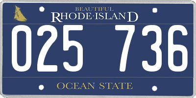 RI license plate 025736