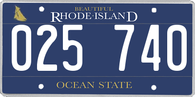 RI license plate 025740