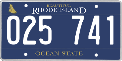 RI license plate 025741