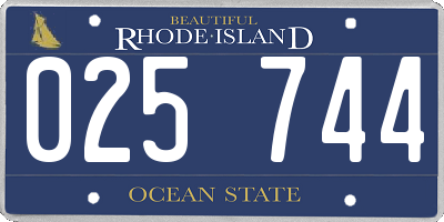 RI license plate 025744