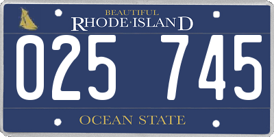 RI license plate 025745