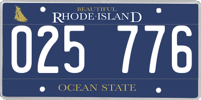 RI license plate 025776